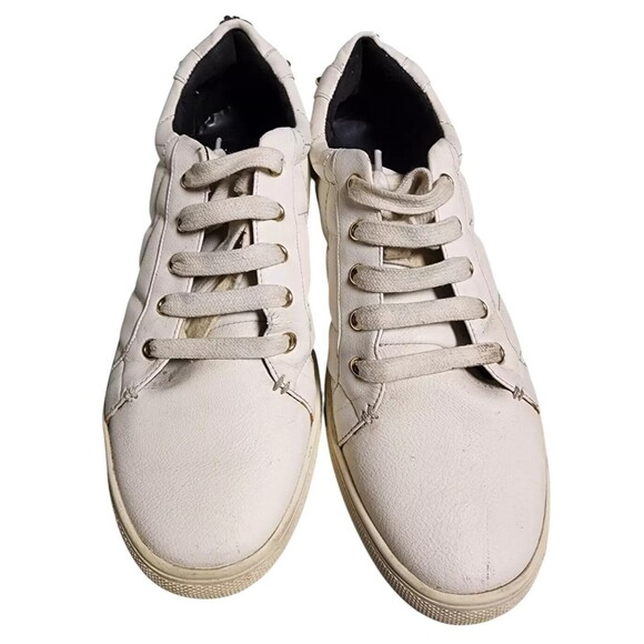 Kurt Geiger London White Leather Sneakers EU 40 Ludo Quilted Pattern Embellished - Picture 4 of 8
